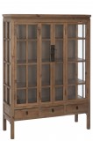 CABINET VITRIN ASIA NATRUAL WOOD GLASS 3 SHELVES 3 DRAWERS - CABINETS, SHELVES